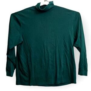 L.L. Bean Green Cotton Turtleneck Long Sleeve Shirt Men’s XXL